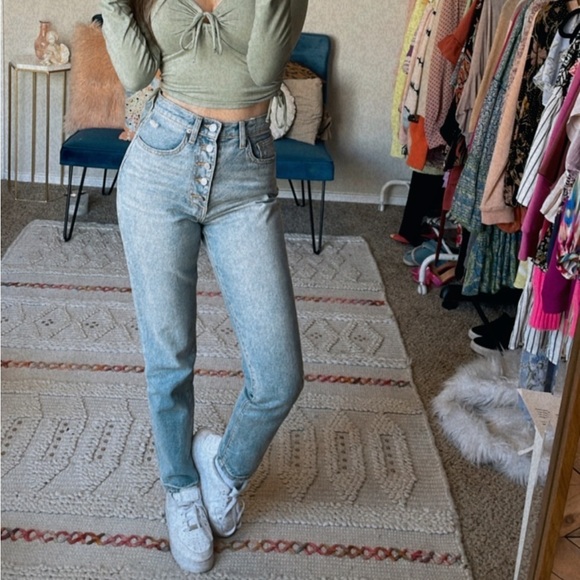 WeWoreWhat Danielle High Rise Straight Jeans - Picture 8 of 8